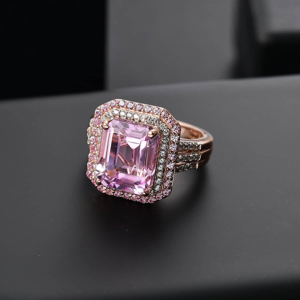 Doorbuster Premium Martha Rocha Kunzite and Multi Gemstone 9.35 ctw Ring in 18K Vermeil Rose Gold Over Sterling Silver image number 1