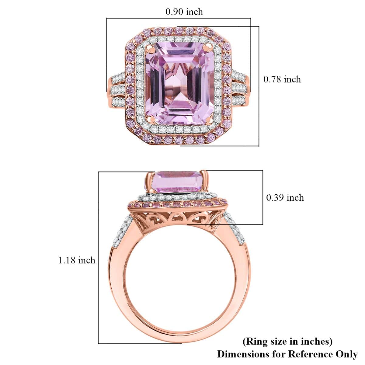 Doorbuster Premium Martha Rocha Kunzite and Multi Gemstone 9.35 ctw Ring in 18K Vermeil Rose Gold Over Sterling Silver image number 5