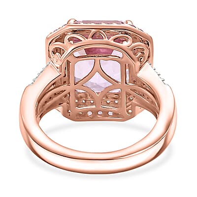 Premium Martha Rocha Kunzite and Multi Gemstone 9.70 ctw Blush Royale Ring in 18K Vermeil Rose Gold Over Sterling Silver (Size 7.0)