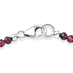 Mozambique Garnet 17.25 ctw Beaded Bracelet in Platinum Over Sterling Silver (7.25 In)