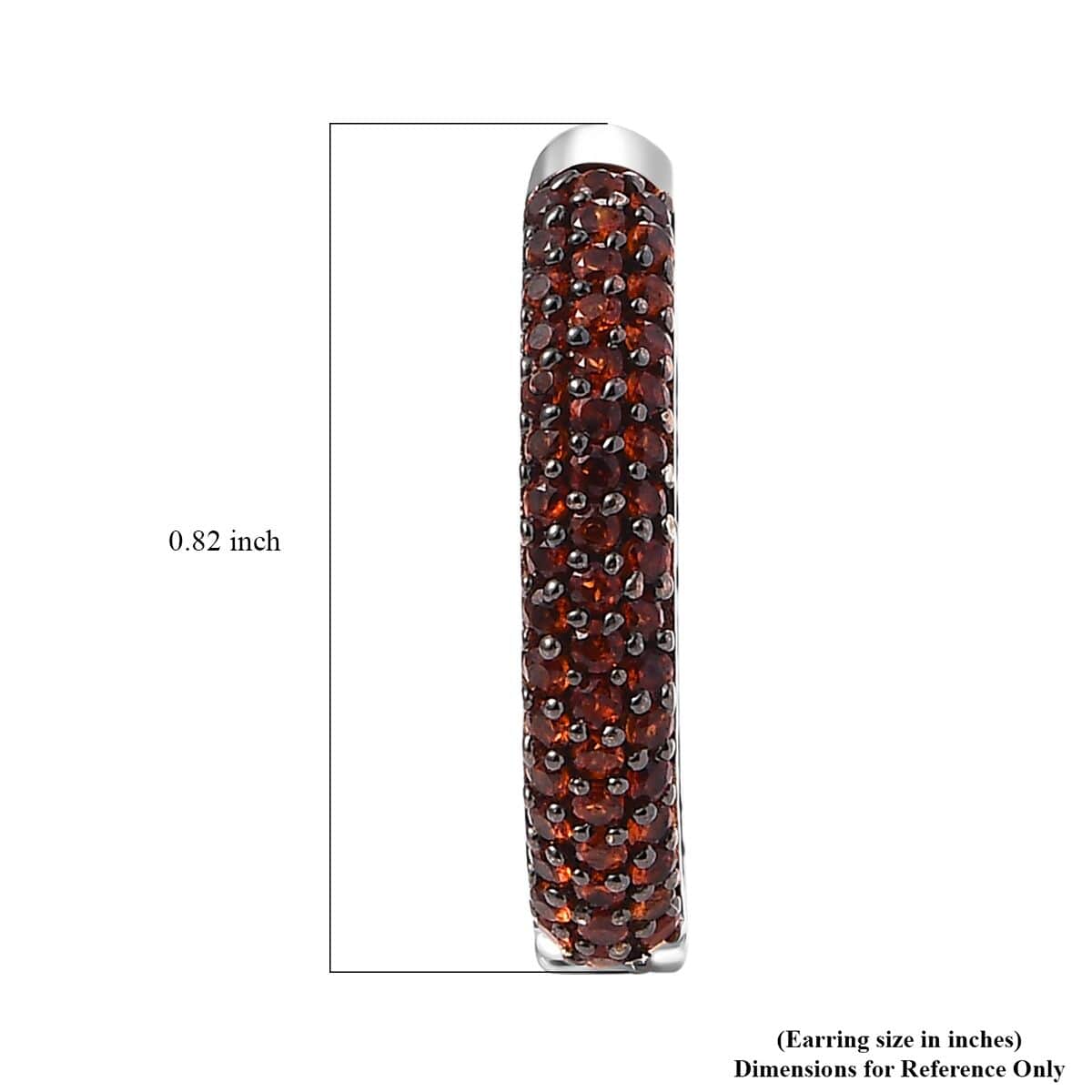 Karis Mozambique Garnet 1.80 ctw Hoop Earrings in Platinum Bond image number 4