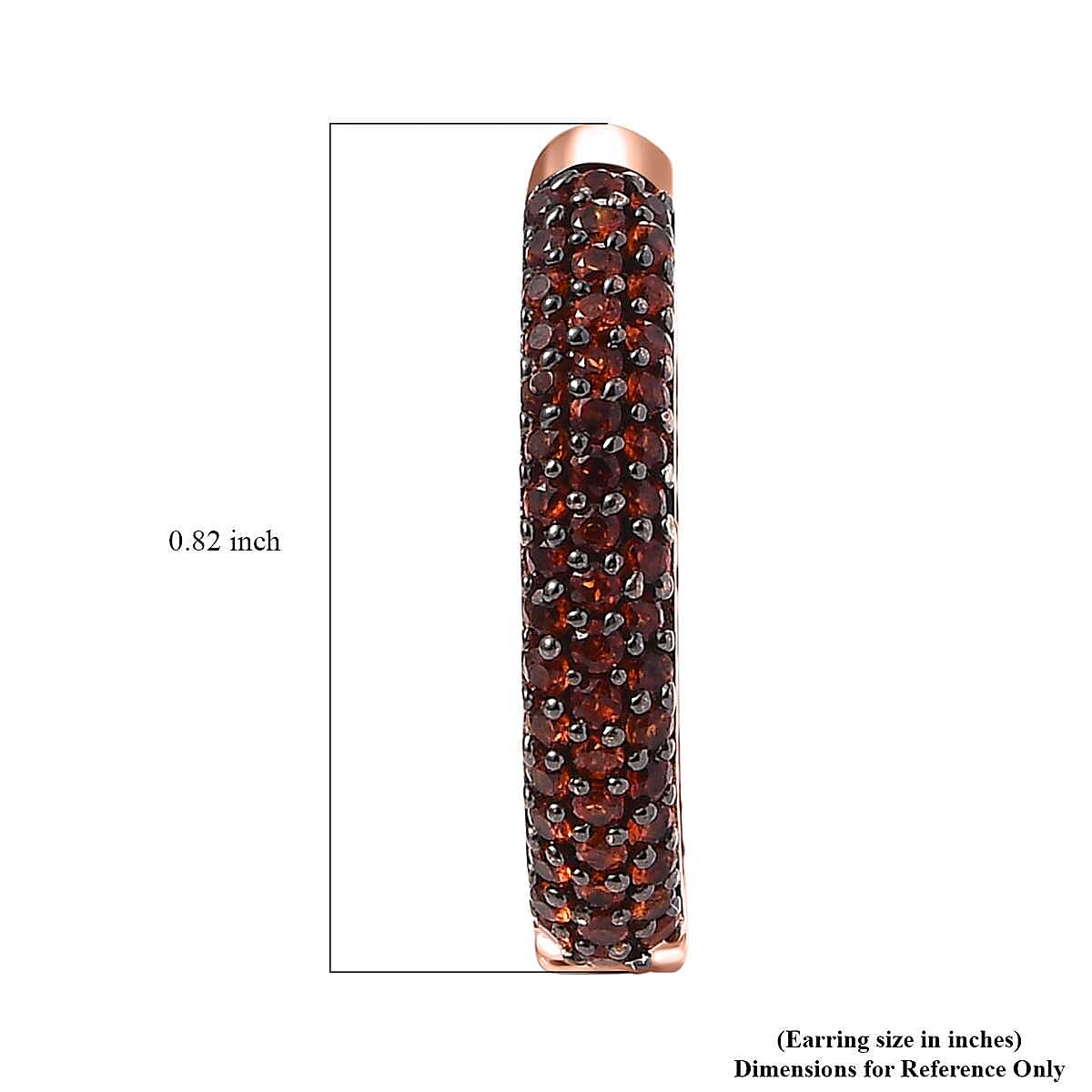 Karis Mozambique Garnet 1.75 ctw Hoop Earrings in 18K Rose Gold Plated image number 4