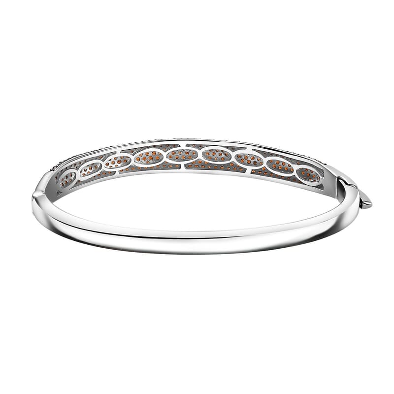 Karis Mozambique Garnet 3.65 ctw Bangle Bracelet in Platinum Bond (7.25 In)