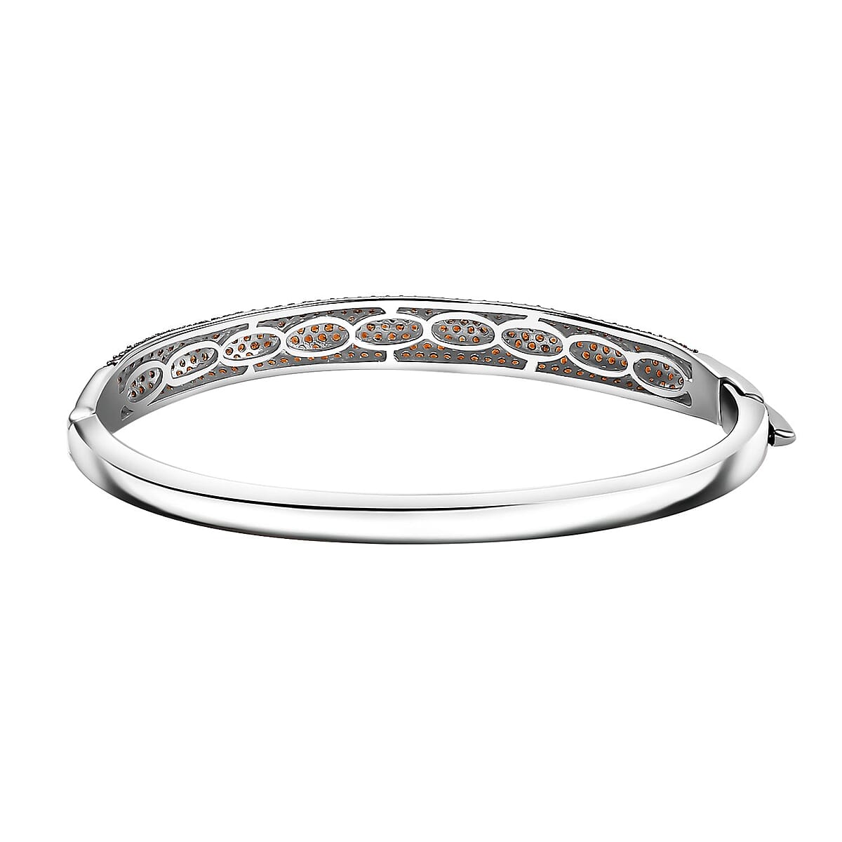 Karis Mozambique Garnet 3.65 ctw Bangle Bracelet in Platinum Bond (8.0 In) image number 4