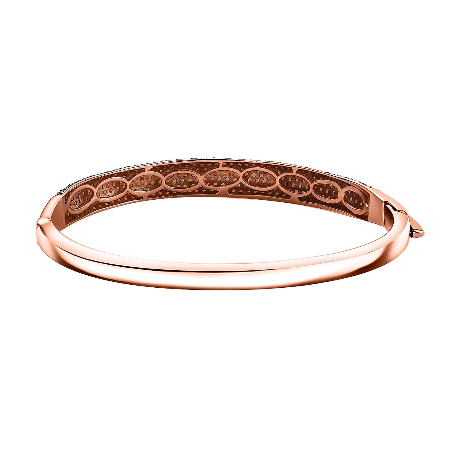 Karis Mozambique Garnet 3.65 ctw Bangle Bracelet in 18K Rose Gold Plated (6.50 In)