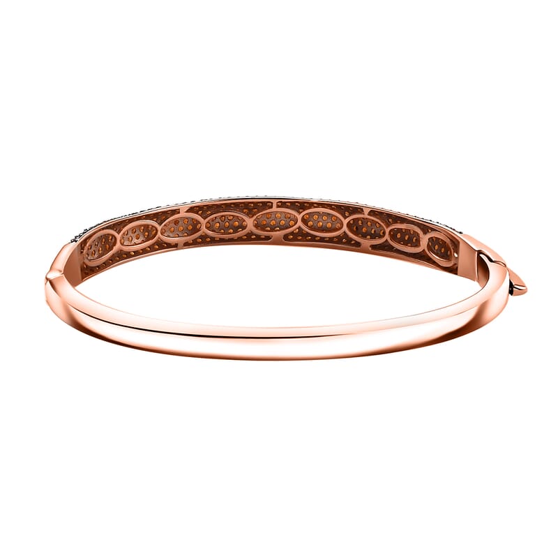 Karis Mozambique Garnet 3.65 ctw Bangle Bracelet in 18K Rose Gold Plated (6.50 In)