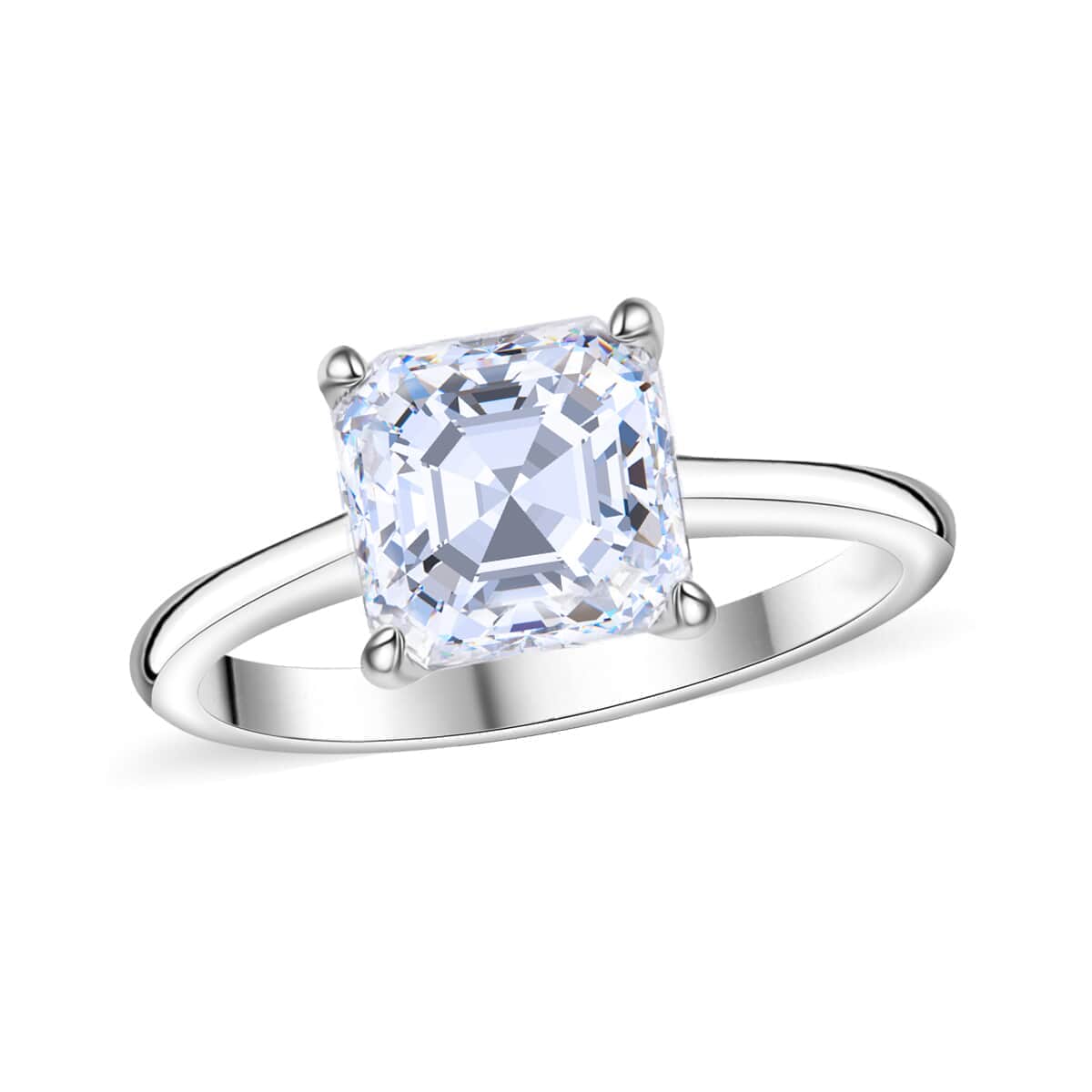 Asscher Cut Luxuriant Lab Grown Diamond E-F VS 1.00 ctw Solitaire Ring in 10K White Gold (Size 8.0) image number 0