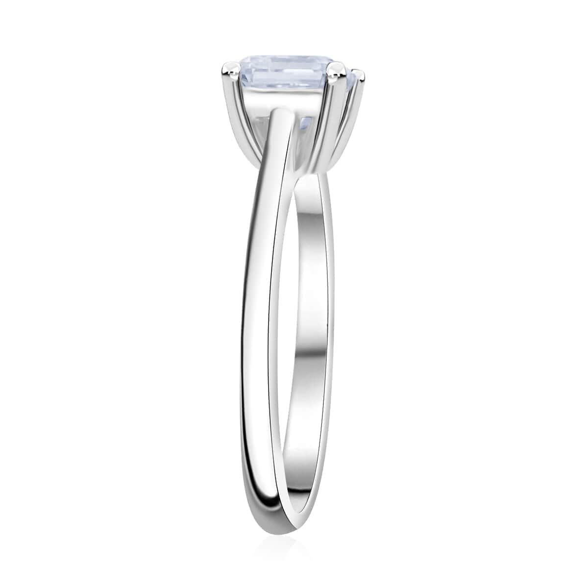 Asscher Cut Luxuriant Lab Grown Diamond E-F VS 1.00 ctw Solitaire Ring in 10K White Gold (Size 8.0) image number 3