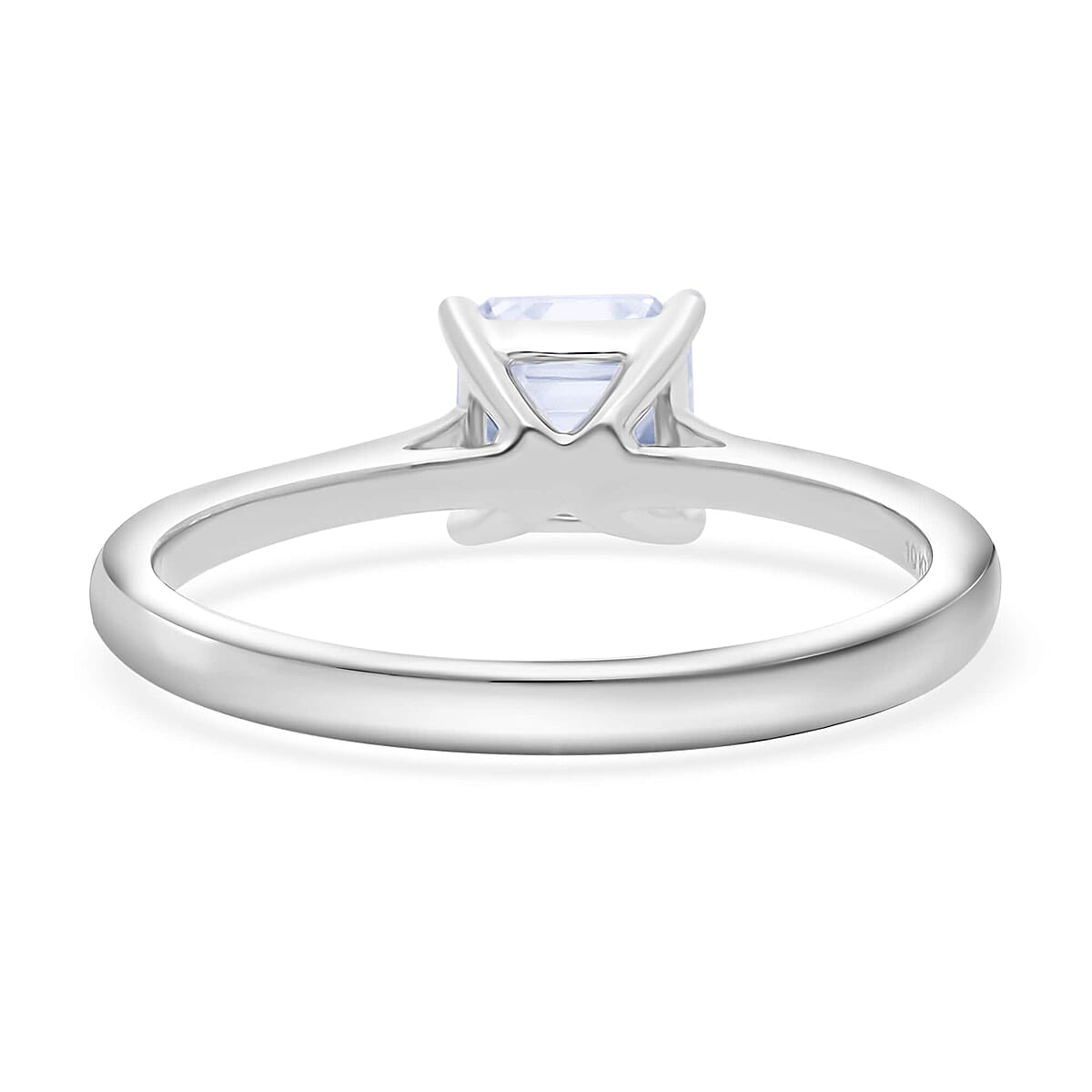 Asscher Cut Luxuriant Lab Grown Diamond E-F VS 1.00 ctw Solitaire Ring in 10K White Gold (Size 9.0) image number 4