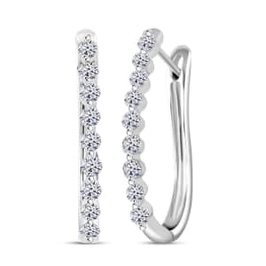 Luxuriant Lab Grown Diamond G-H SI 1.00 ctw Latch Back Earrings in Platinum Over Sterling Silver