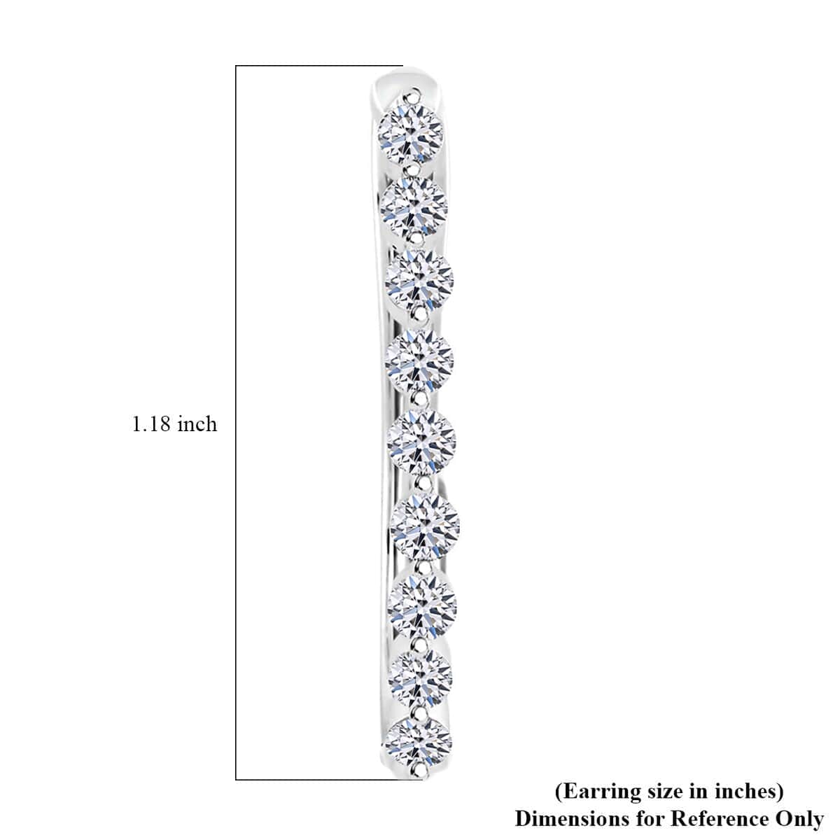 Luxuriant Lab Grown Diamond G-H SI 1.00 ctw Latch Back Earrings in Platinum Over Sterling Silver image number 4