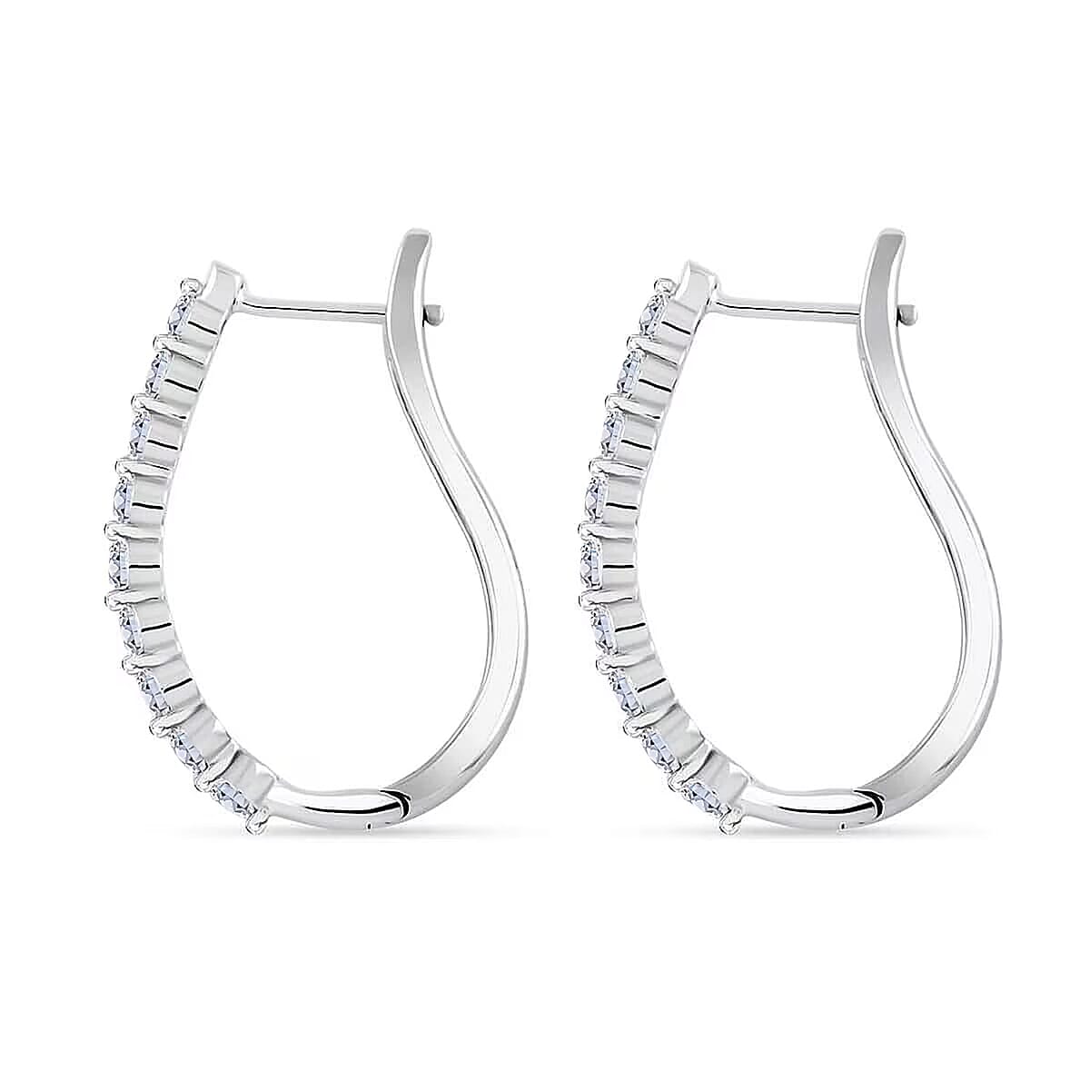 Luxuriant Lab Grown Diamond G-H SI 1.00 ctw Latch Back Earrings in Platinum Over Sterling Silver image number 7