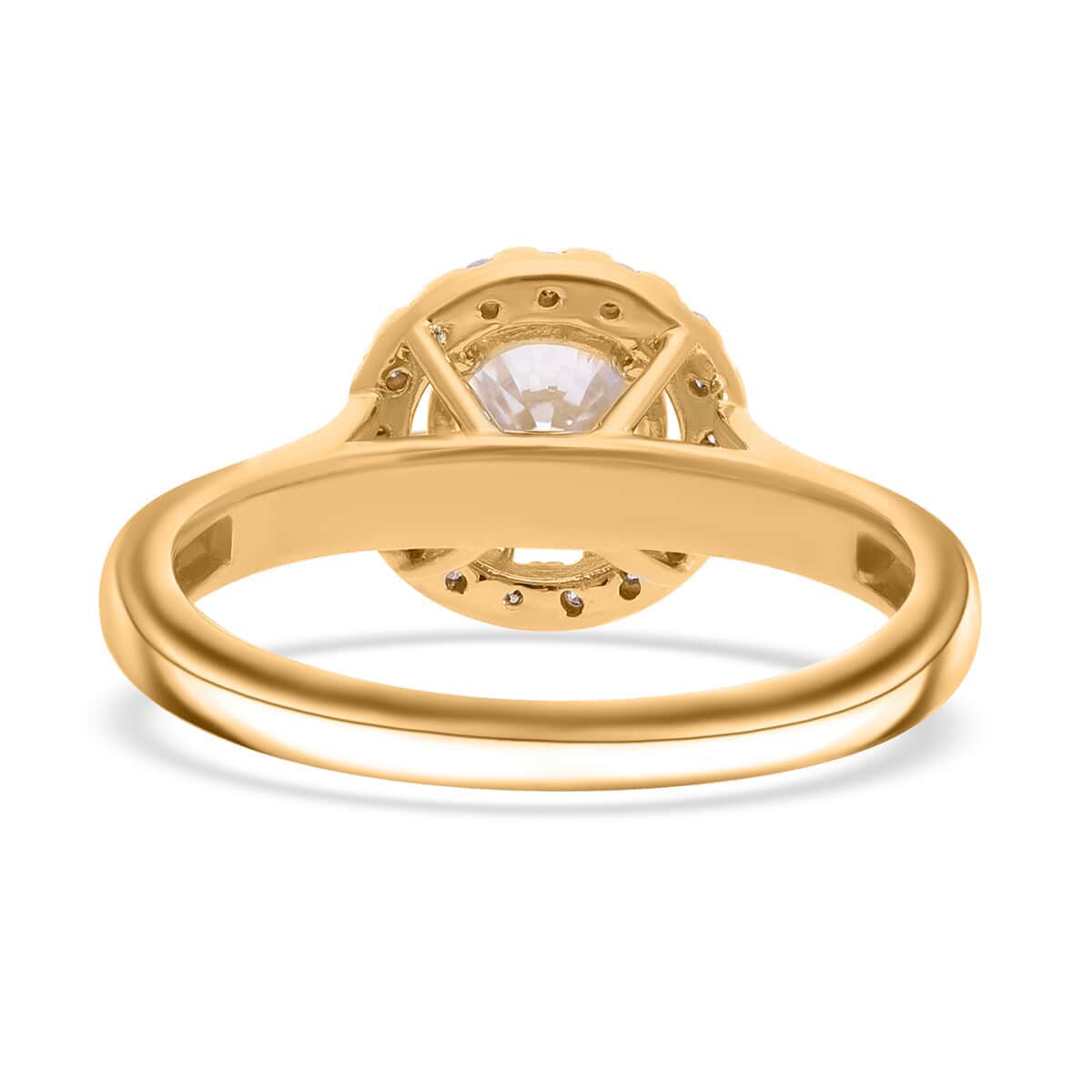 Luxuriant Lab Grown Diamond G-H SI 1.00 ctw Halo Ring in Vermeil Yellow Gold Over Sterling Silver (Size 10.0) image number 4