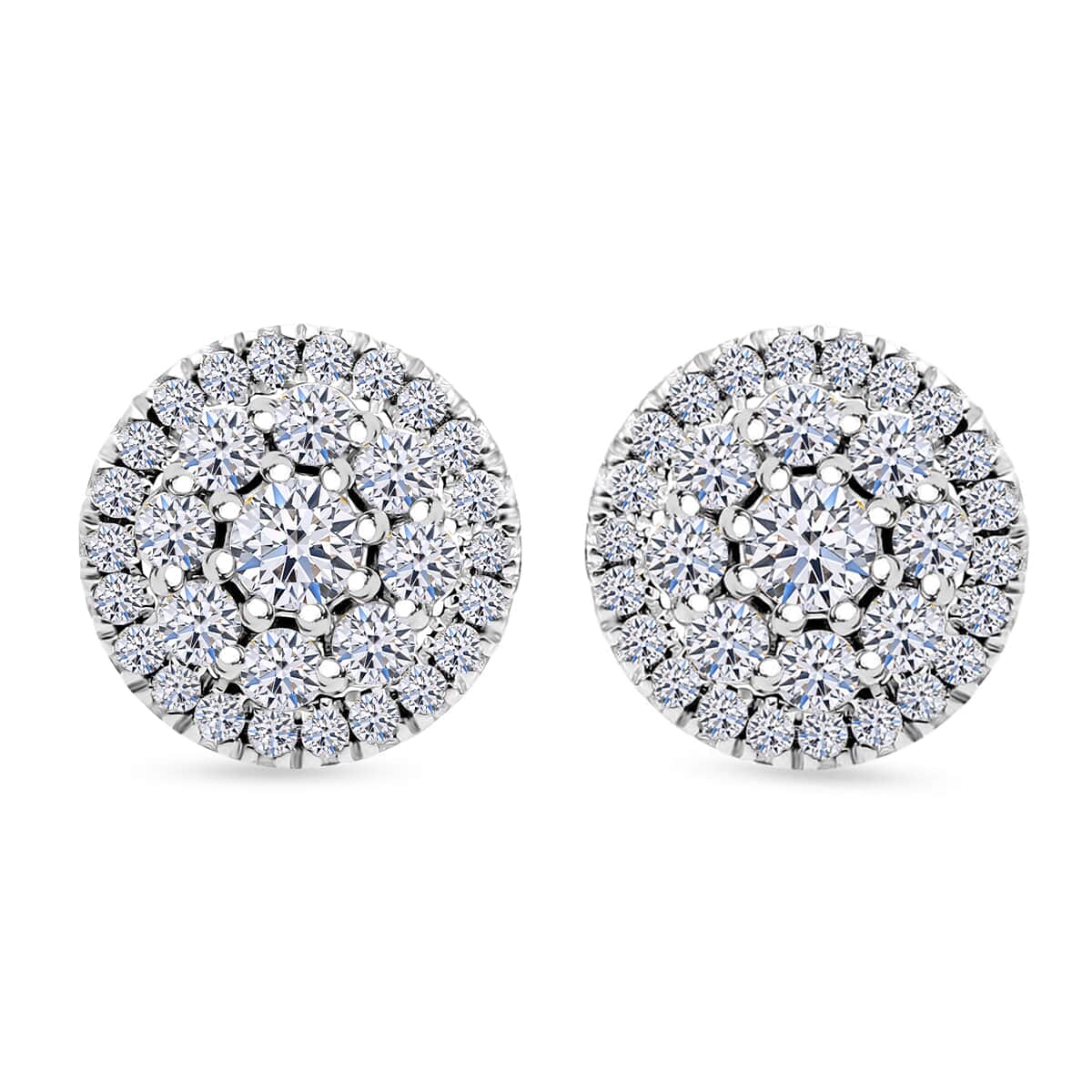 Luxuriant Lab Grown Diamond 1.00 ctw Earrings in Platinum Over Sterling Silver  image number 0