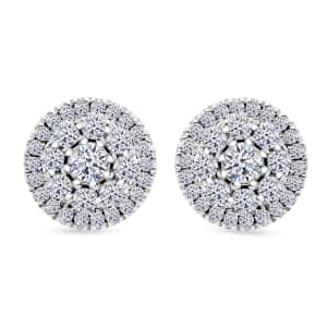 Luxuriant Lab Grown Diamond 1.00 ctw Earrings in Platinum Over Sterling Silver 