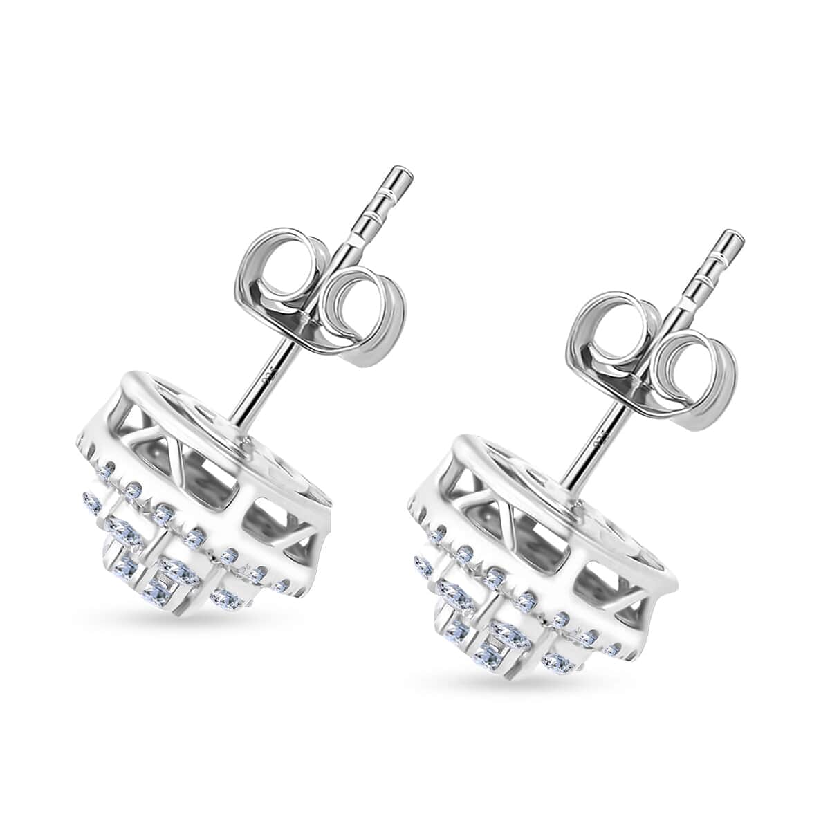 Luxuriant Lab Grown Diamond 1.00 ctw Earrings in Platinum Over Sterling Silver  image number 3