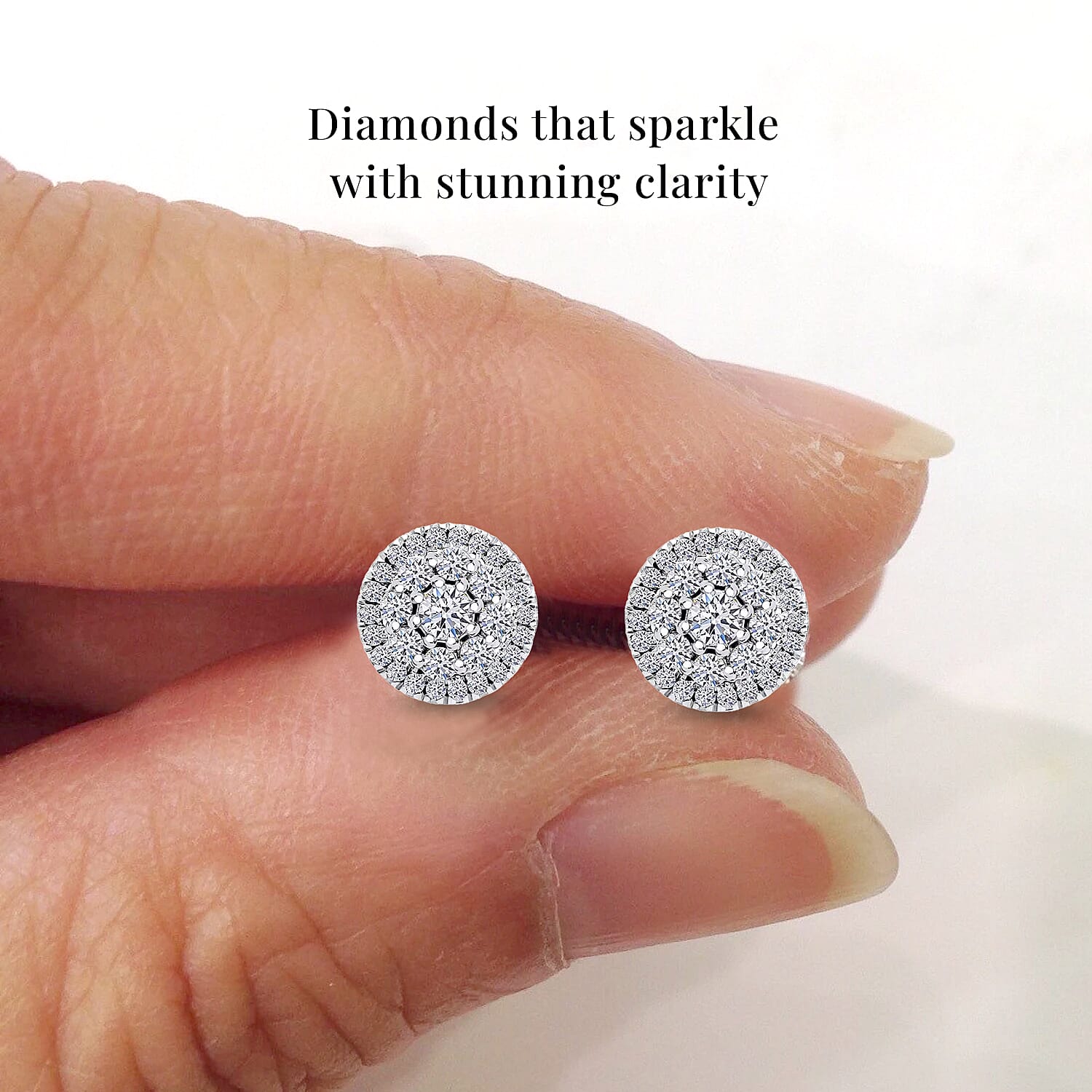 Luxuriant Lab Grown Diamond 1.00 ctw Earrings in Platinum Over Sterling Silver 