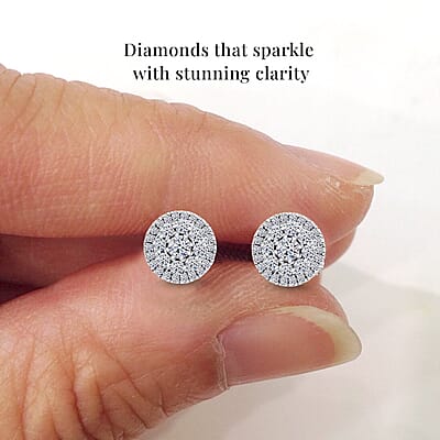 Luxuriant Lab Grown Diamond 1.00 ctw Earrings in Platinum Over Sterling Silver 