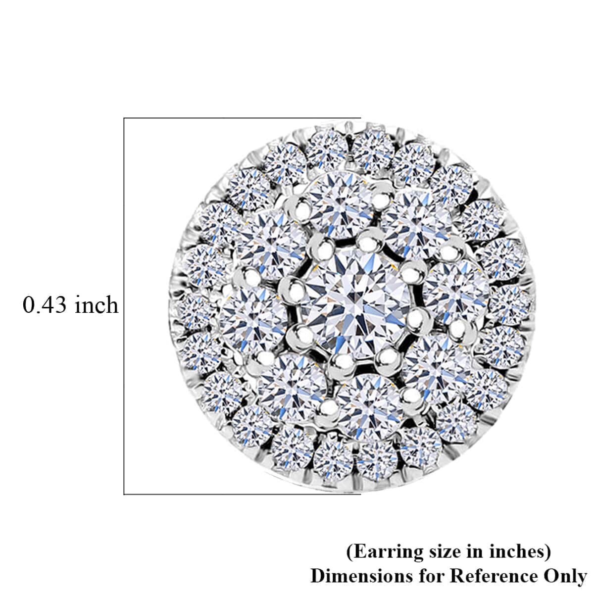 Luxuriant Lab Grown Diamond 1.00 ctw Earrings in Platinum Over Sterling Silver  image number 5