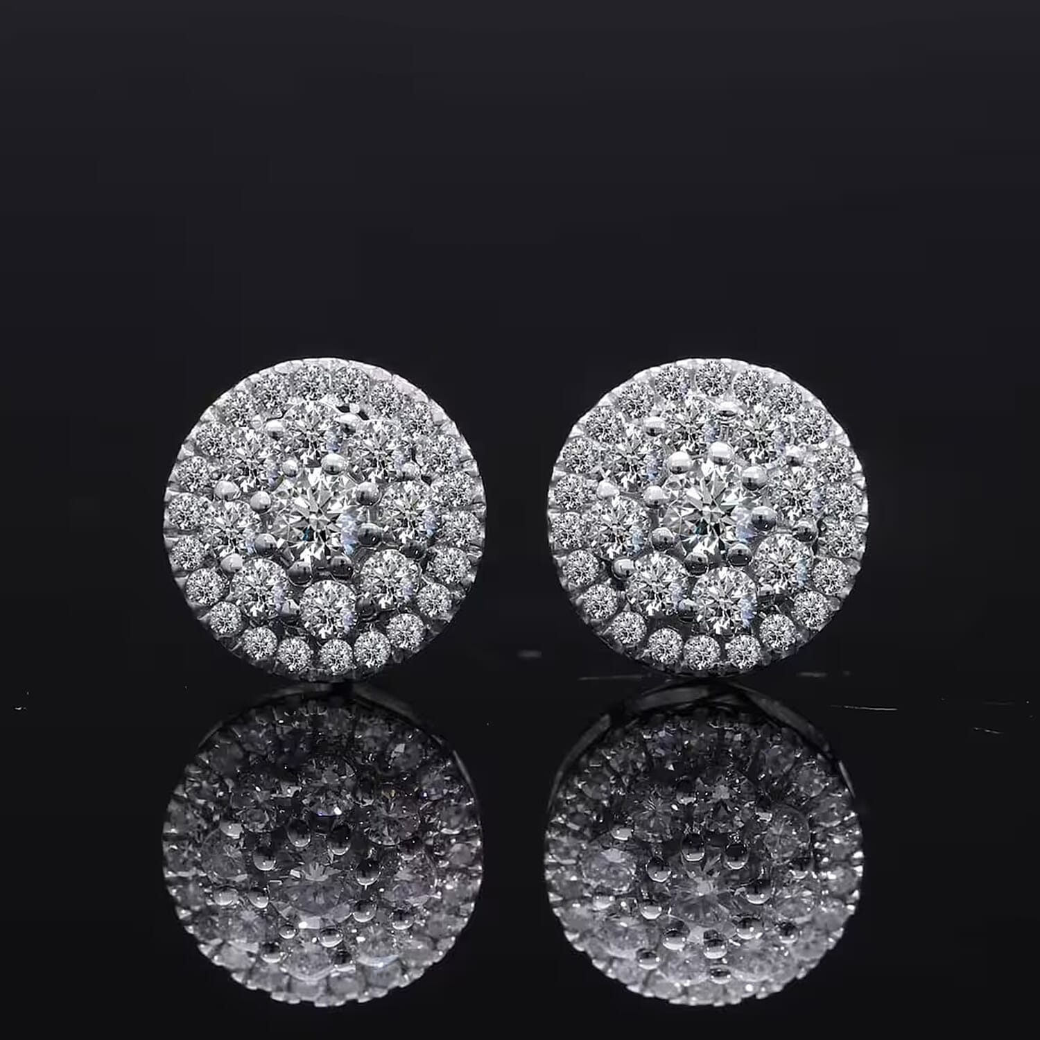 Luxuriant Lab Grown Diamond 1.00 ctw Earrings in Platinum Over Sterling Silver 