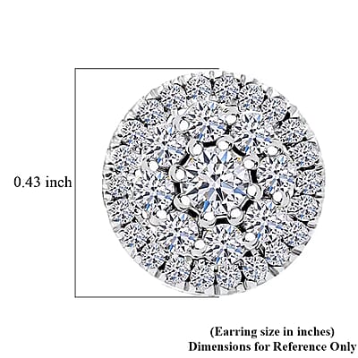Luxuriant Lab Grown Diamond 1.00 ctw Earrings in Platinum Over Sterling Silver 