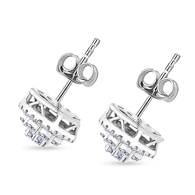 Luxuriant Lab Grown Diamond 1.00 ctw Earrings in Platinum Over Sterling Silver 