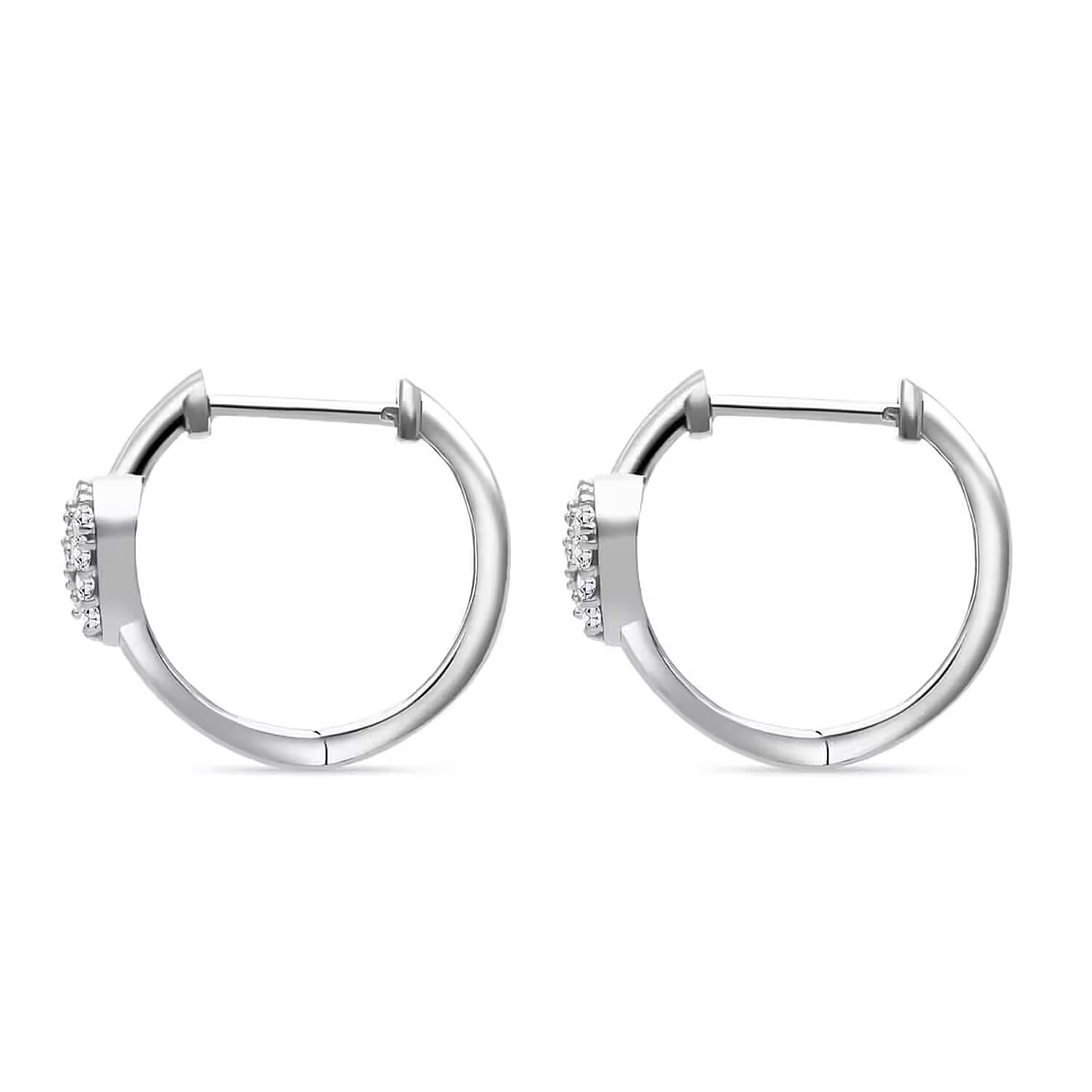 Luxuriant Lab Grown Diamond G-H SI 0.33 ctw Heart Hoop Earrings in Platinum Over Sterling Silver