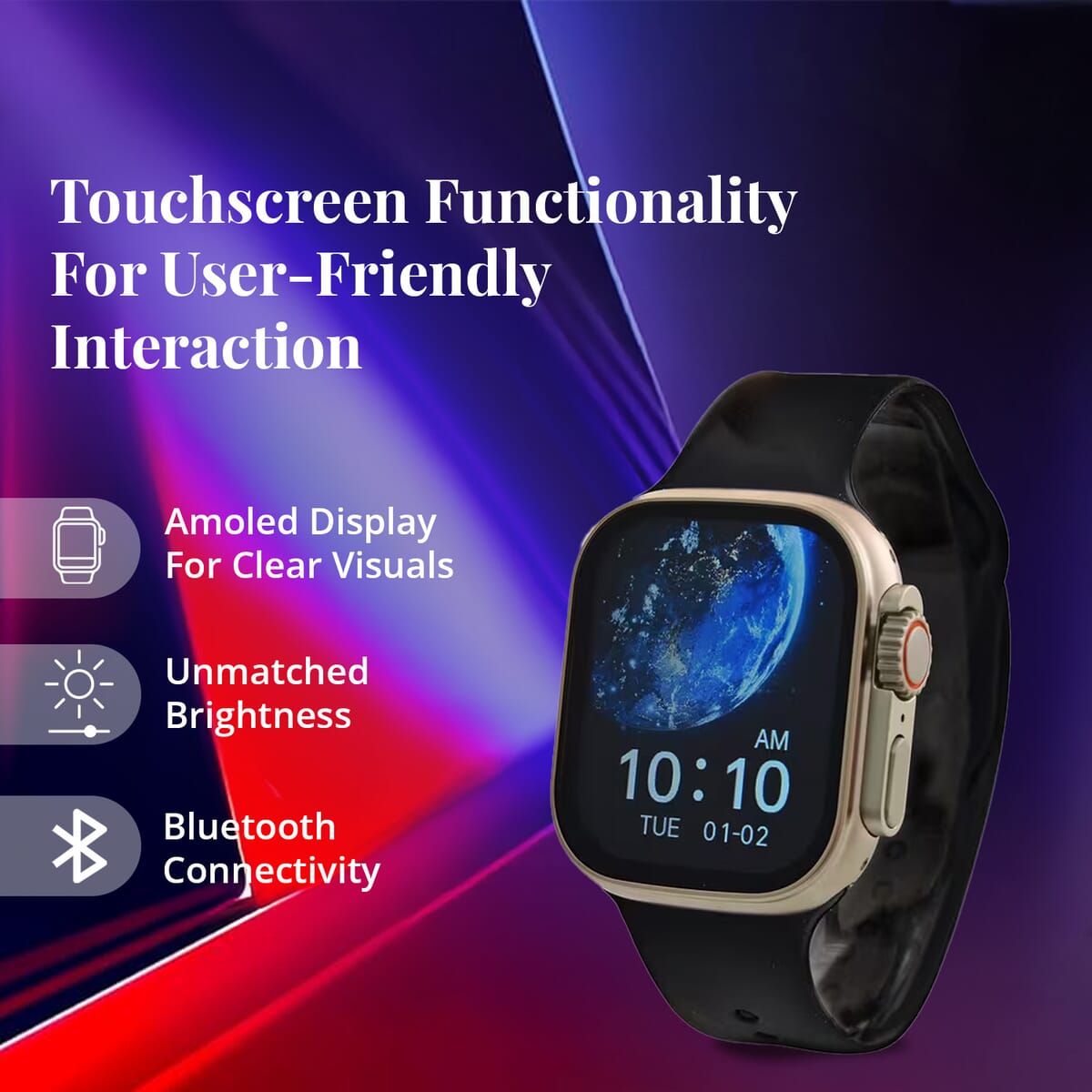 I20 Ultra 2 Max Suit 10 in 1 Set - (Silver Smart Dial, Earphone, Case Cover and 7pcs Replaceable Watchband) image number 2