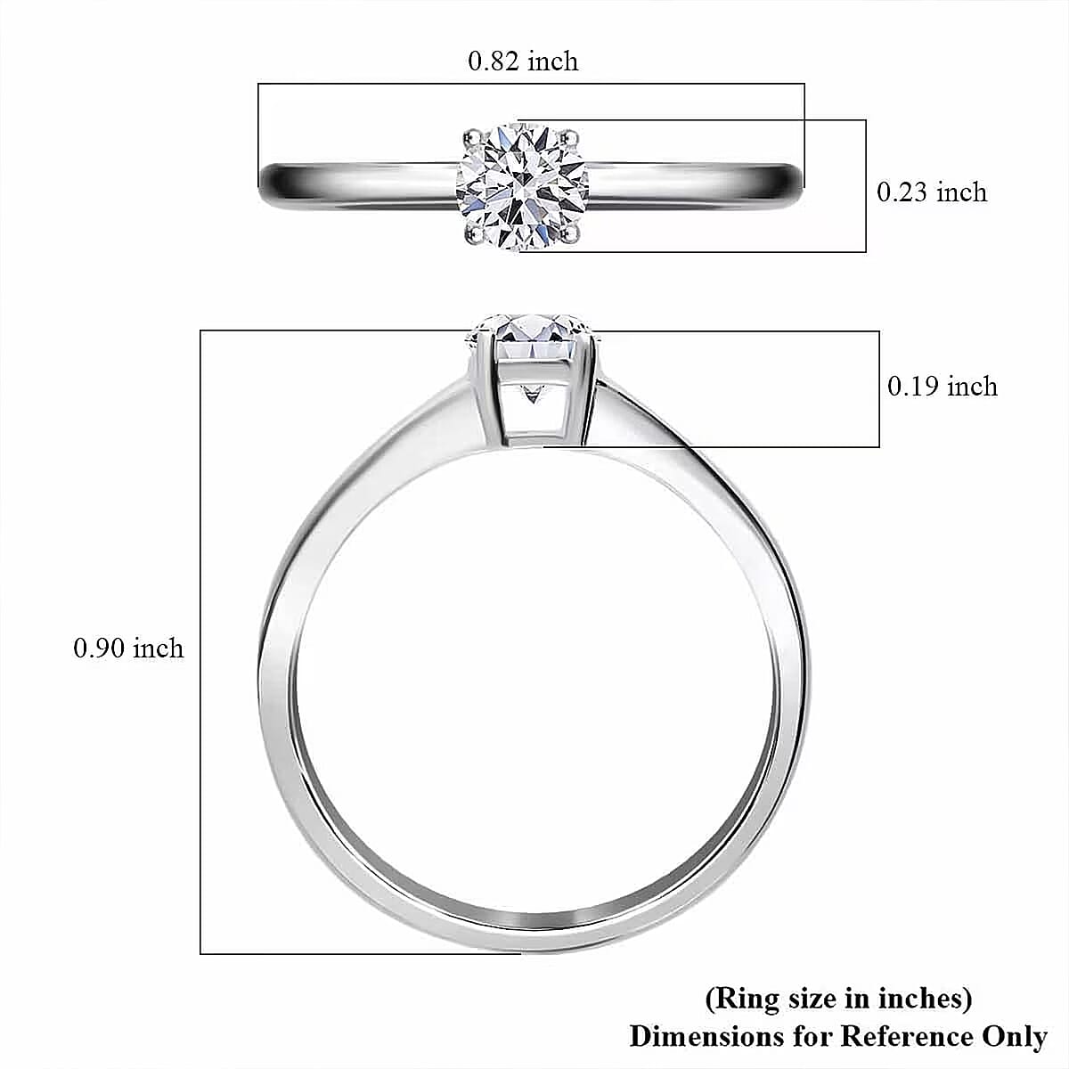 Luxuriant Lab Grown Diamond G VS 1.00 ctw Ring in 950 Platinum (Size 10.5) 4 Grams image number 6