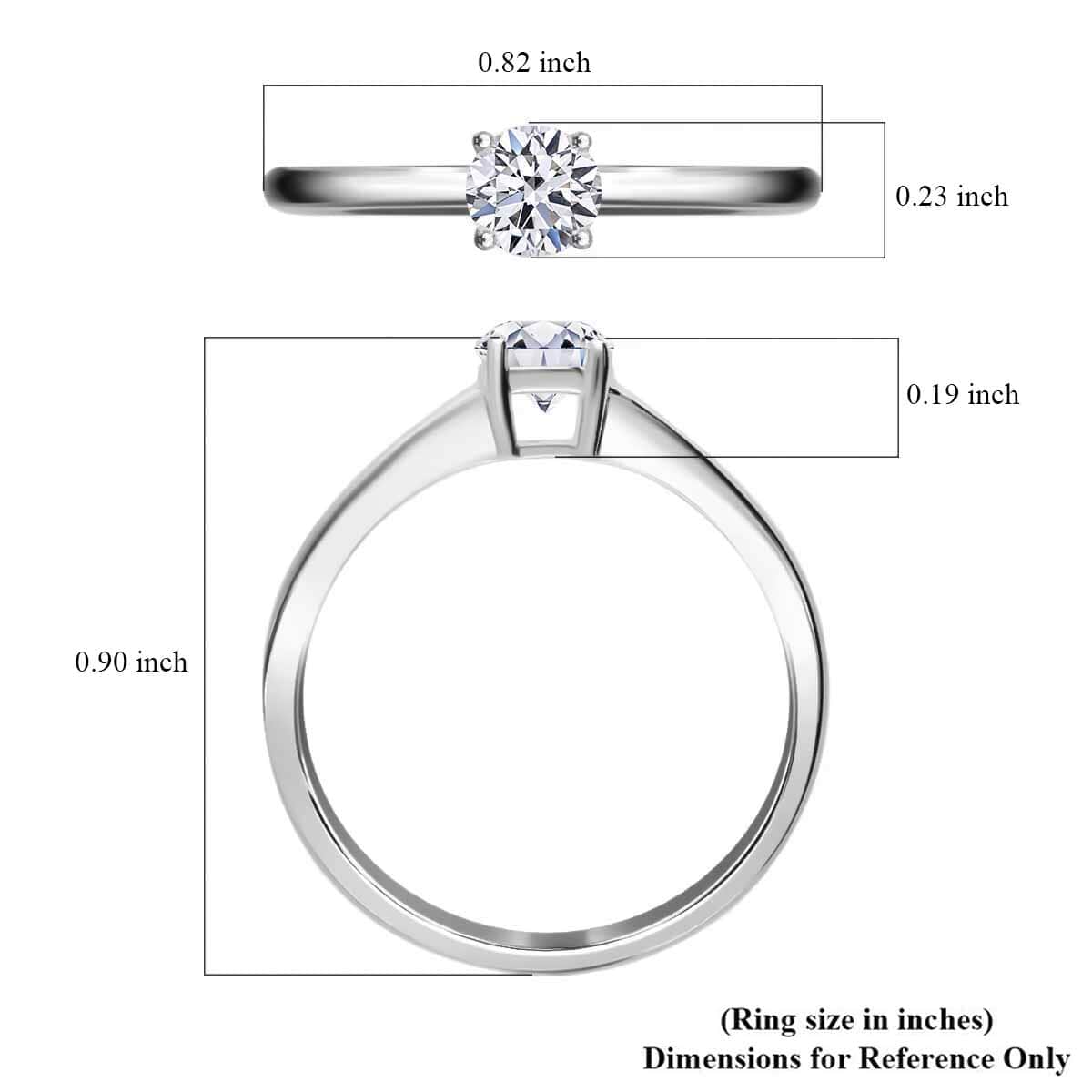 Luxuriant Lab Grown Diamond G VS 1.00 ctw Ring in 950 Platinum (Size 6.0) 4 Grams image number 5