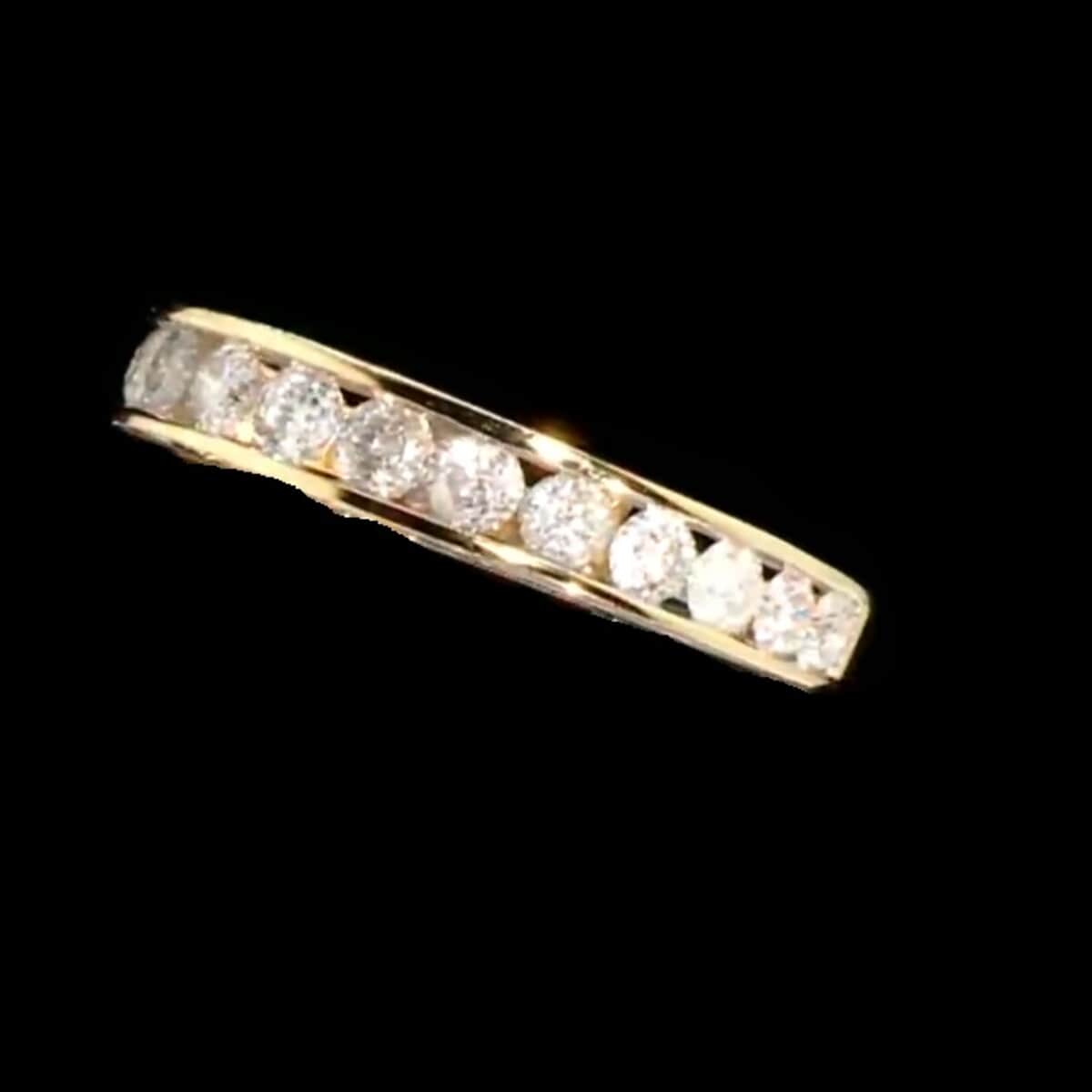 14K Yellow Gold White Diamond Band Ring (Size 7.0) 1.00 ctw image number 0