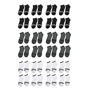 Closeout Mossimo 20 Pairs Quarter Length Women's Socks - Black/Gray/White (Sizes 4-10)
