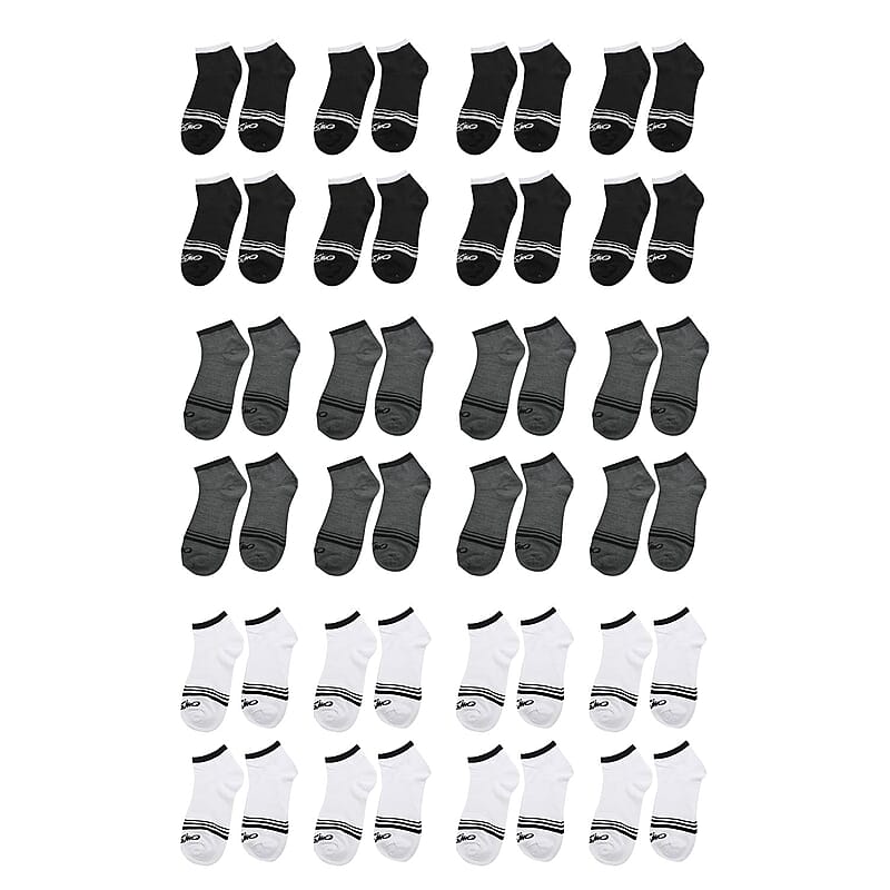 Closeout Mossimo 20 Pairs Quarter Length Women's Socks - Black/Gray/White (Sizes 4-10)
