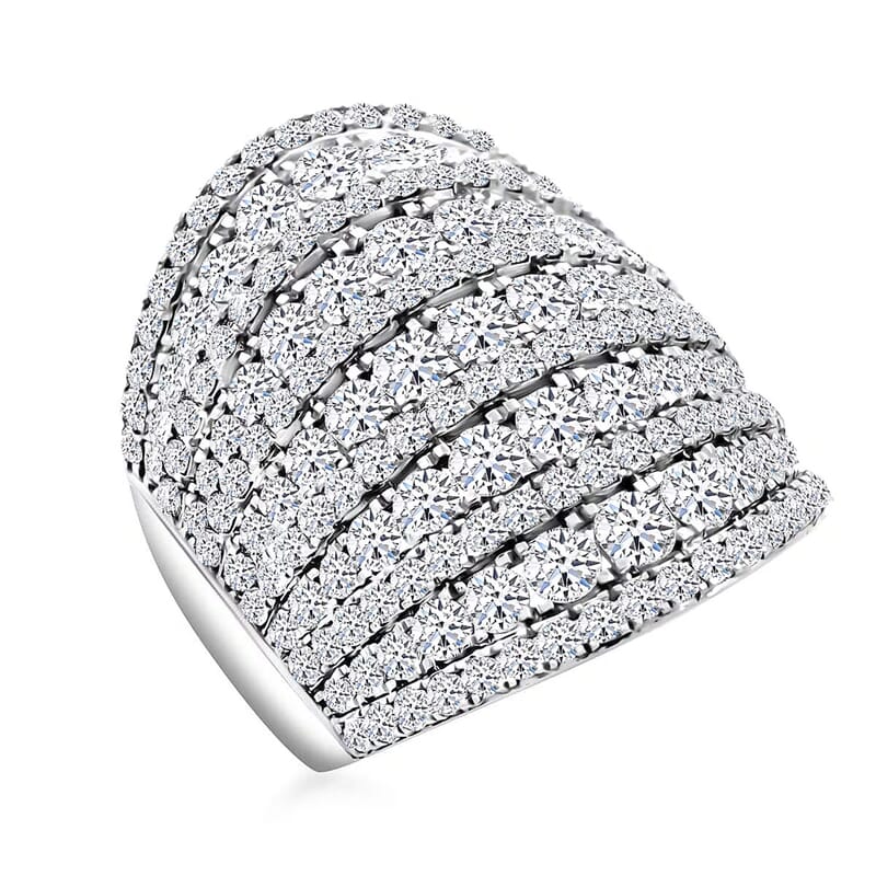 Luxuriant Lab Grown Diamond 4.00 ctw Ring in 10K White Gold (Size 10.0) 7.75 Grams