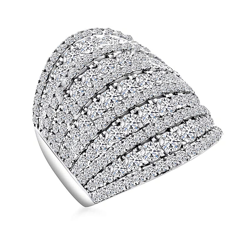 Luxuriant Lab Grown Diamond 4.00 ctw Ring in 10K White Gold (Size 10.0) 7.75 Grams