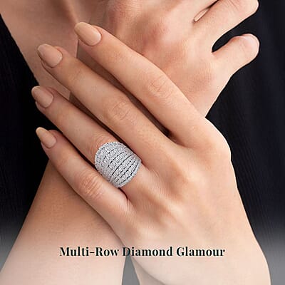 Luxuriant Lab Grown Diamond 4.00 ctw Ring in 10K White Gold (Size 10.0) 7.75 Grams