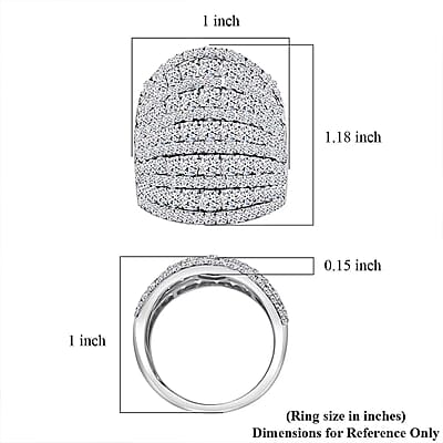 Luxuriant Lab Grown Diamond 4.00 ctw Ring in 10K White Gold (Size 10.0) 7.75 Grams