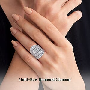 Luxuriant Lab Grown Diamond 4.00 ctw Ring in 10K White Gold (Size 5.0) 7.75 Grams