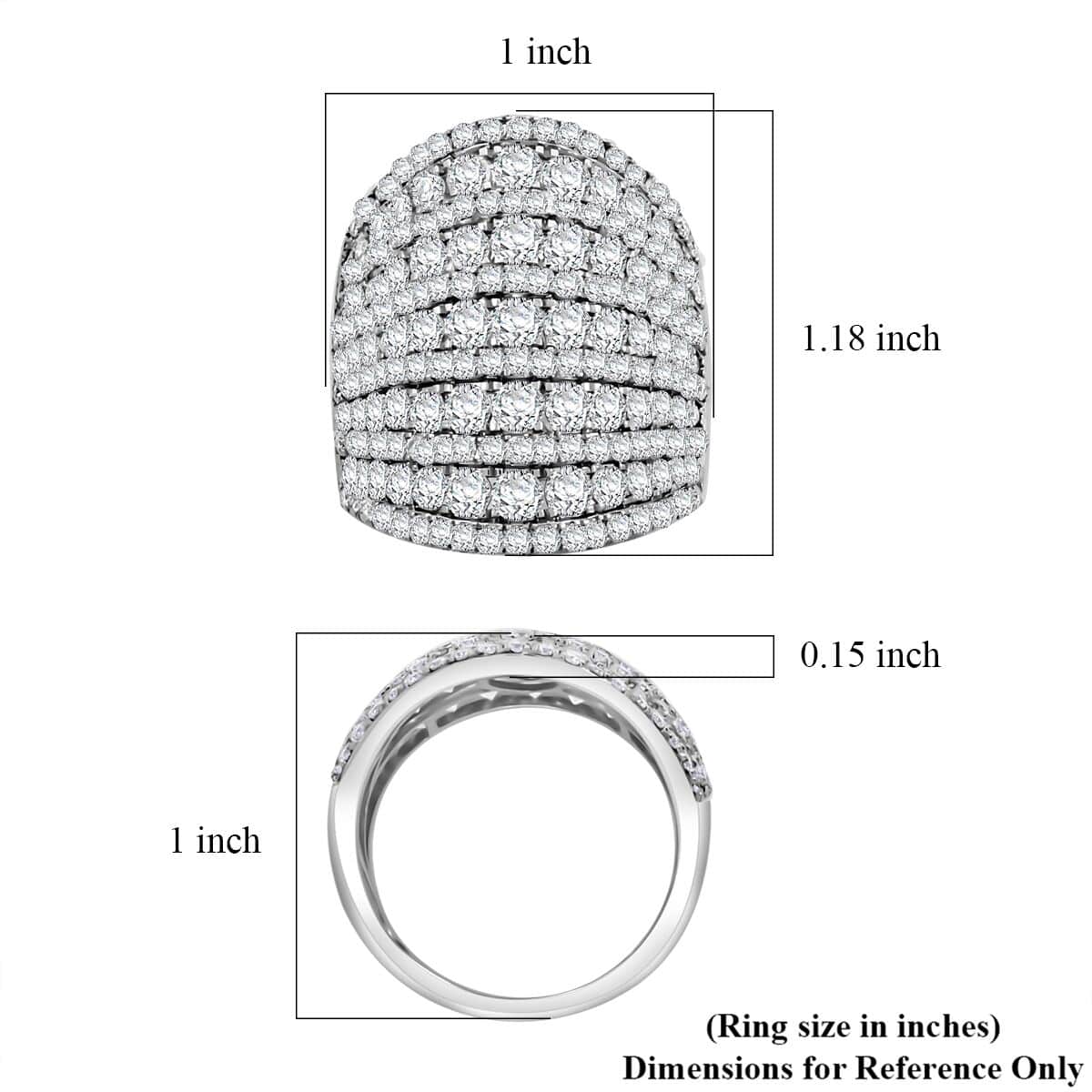 Luxuriant Lab Grown Diamond 4.00 ctw Ring in 10K White Gold (Size 6.0) 7.75 Grams image number 4