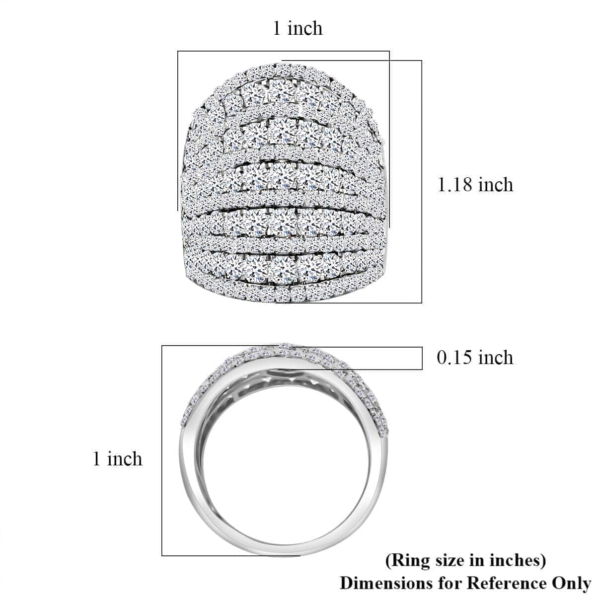 Luxuriant Lab Grown Diamond 4.00 ctw Ring in 10K White Gold (Size 7.0) 7.75 Grams image number 4