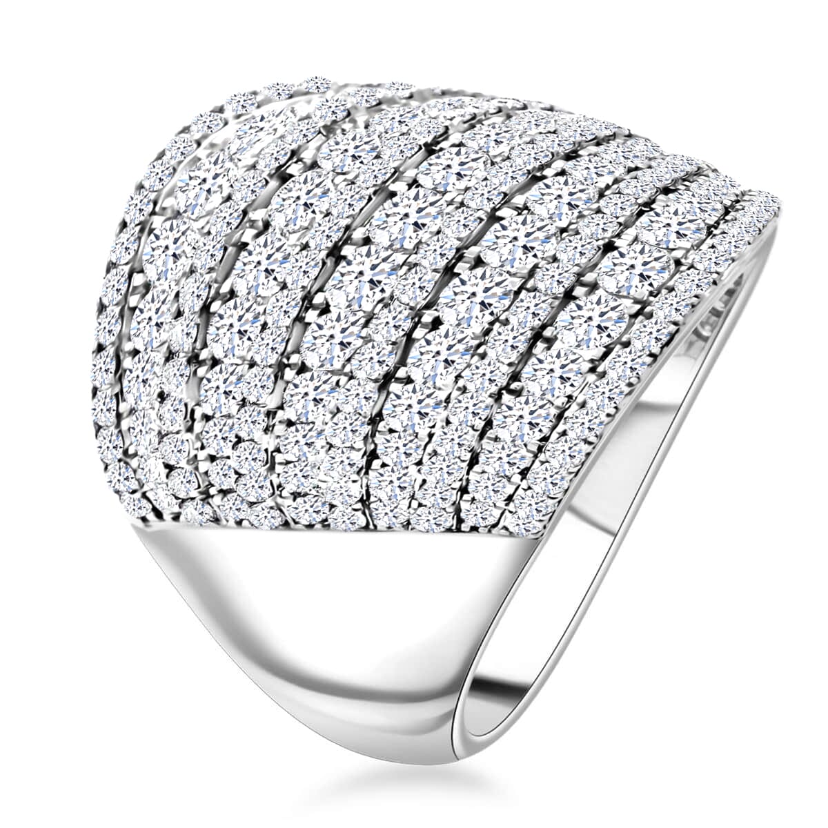 10K White Gold Luxuriant Lab Grown Diamond (VS1-G) Ring (Size 7.5) (7.75 g) 4.00 ctw image number 3