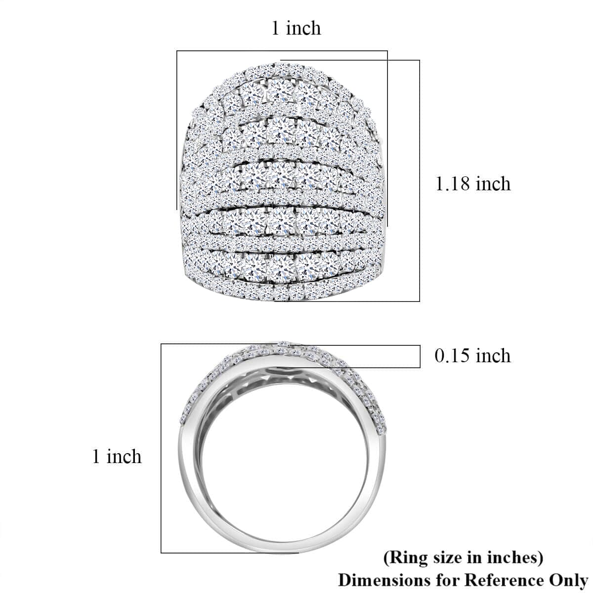 10K White Gold Luxuriant Lab Grown Diamond (VS1-G) Ring (Size 7.5) (7.75 g) 4.00 ctw image number 4