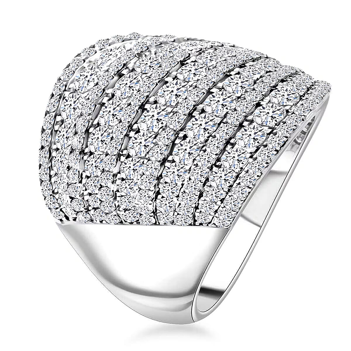 10K White Gold Luxuriant Lab Grown Diamond (VS1-G) Ring (Size 7.5) (7.75 g) 4.00 ctw image number 7