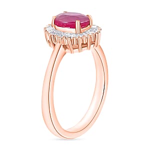 Luxoro Premium Mozambique Ruby and G-H I1 Diamond 1.30 ctw Ring in 14K Rose Gold (Size 10.0) (Del. in 10-12 Days)