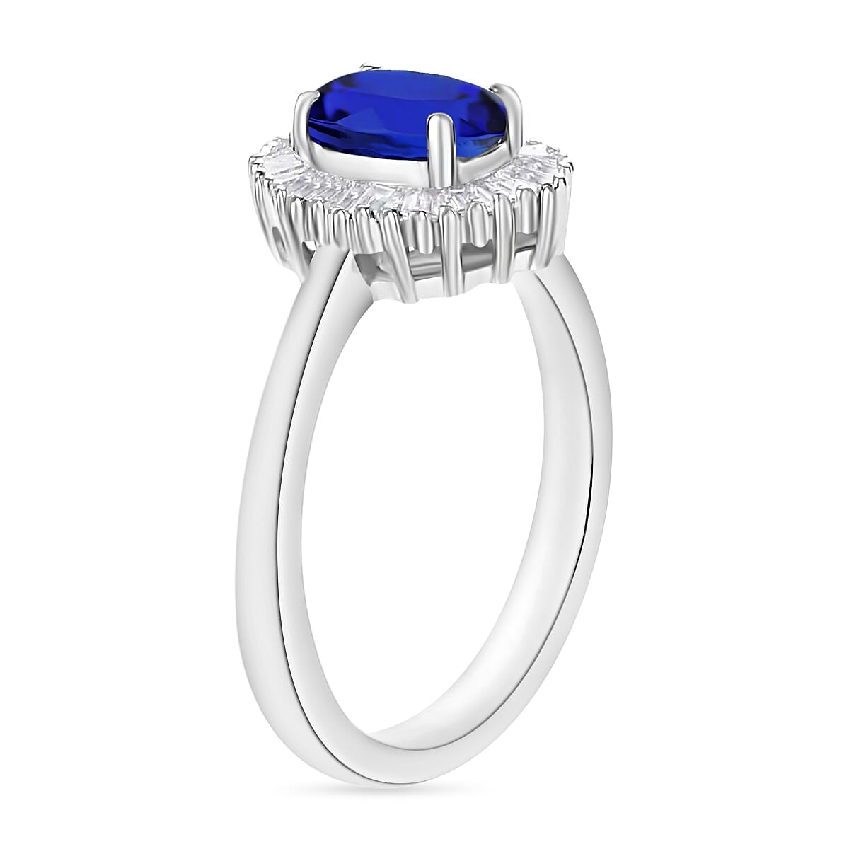 Rhapsody AAAA Tanzanite and E-F VS Diamond 1.00 ctw Ring in 950 Platinum (Size 10.5) 4.70 Grams (Del. in 10-12 Days) image number 2