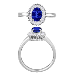 Rhapsody AAAA Tanzanite and E-F VS Diamond 1.00 ctw Ring in 950 Platinum (Size 11.0) 4.70 Grams (Del. in 10-12 Days)