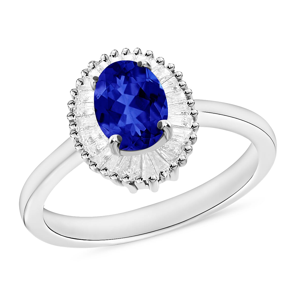 Rhapsody AAAA Tanzanite and E-F VS Diamond 1.10 ctw Ring in 950 Platinum (Size  12.0) 4.70 Grams image number 0