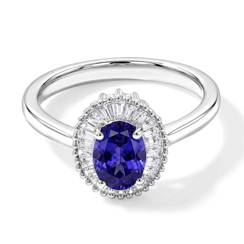 Rhapsody AAAA Tanzanite and E-F VS Diamond 1.10 ctw Ring in 950 Platinum (Size  12.0) 6.8 Grams