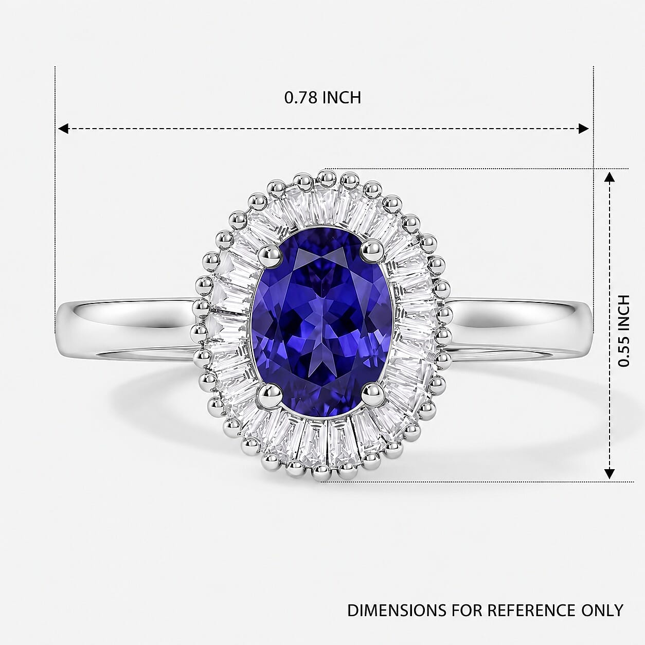 Rhapsody AAAA Tanzanite and E-F VS Diamond 1.10 ctw Ring in 950 Platinum (Size  12.0) 6.8 Grams