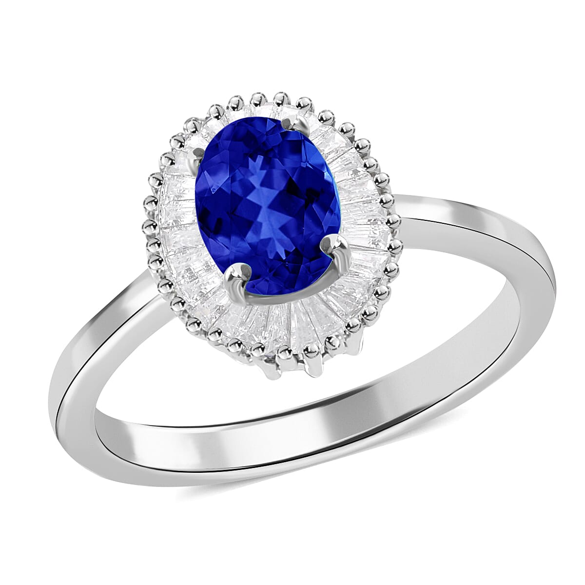 Rhapsody AAAA Tanzanite and Diamond E-F VS Ring in 950 Platinum (Size 5.0) 4.70 Grams 1.10 ctw image number 0